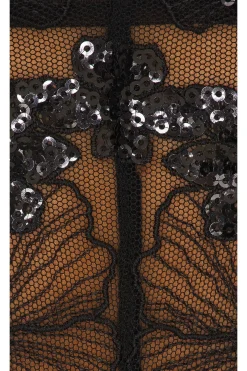 Sequin Violet Embroidery Bodysuit