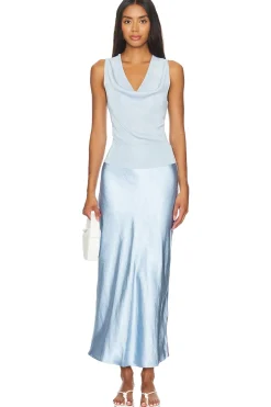 Shiny Cowl Neck Shell Tank