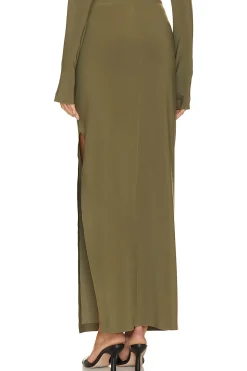 Side Slit Long Skirt