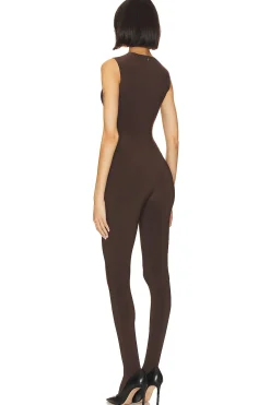 Sleeveless Catsuit With Footsie