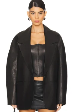 Slouchy Leather Blazer