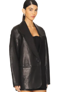 Slouchy Leather Blazer