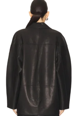 Slouchy Leather Blazer