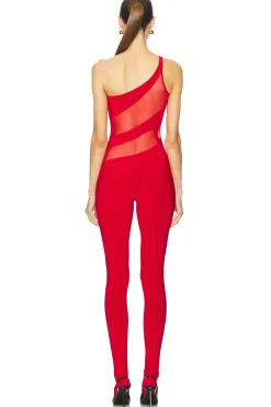 Snake Mesh Catsuit With Footsie