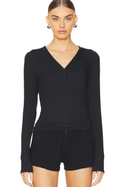 Soft Modal Rib V-neck Henley