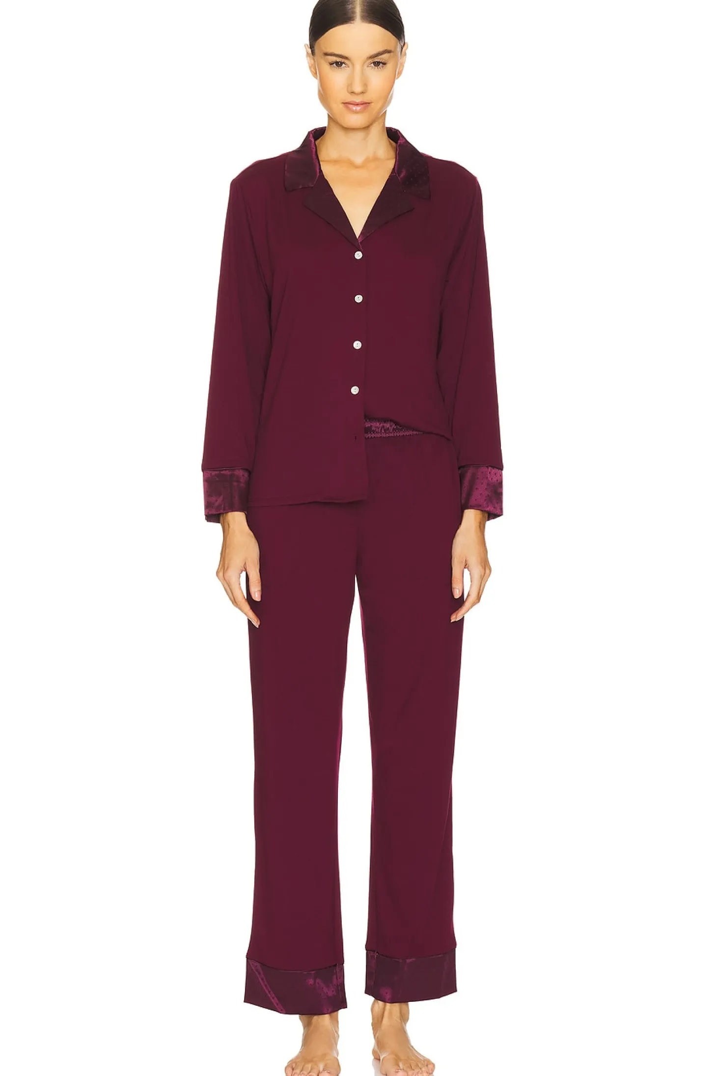 Solid Knit Long Sleeve Notch Set