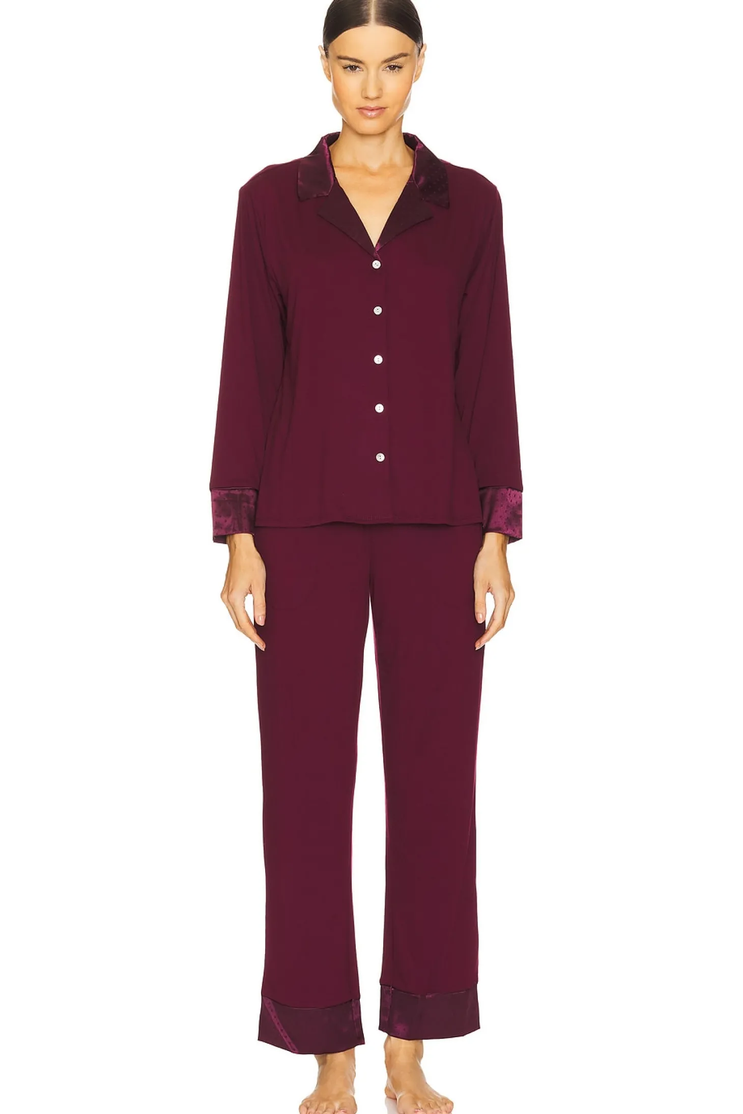 Solid Knit Long Sleeve Notch Set