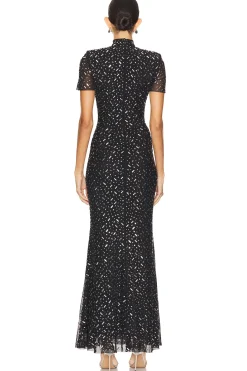 Square Rhinestone Maxi Dress