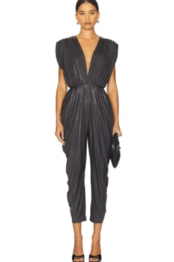 Square Sleeve Waterfall Jumpsuit