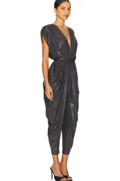 Square Sleeve Waterfall Jumpsuit