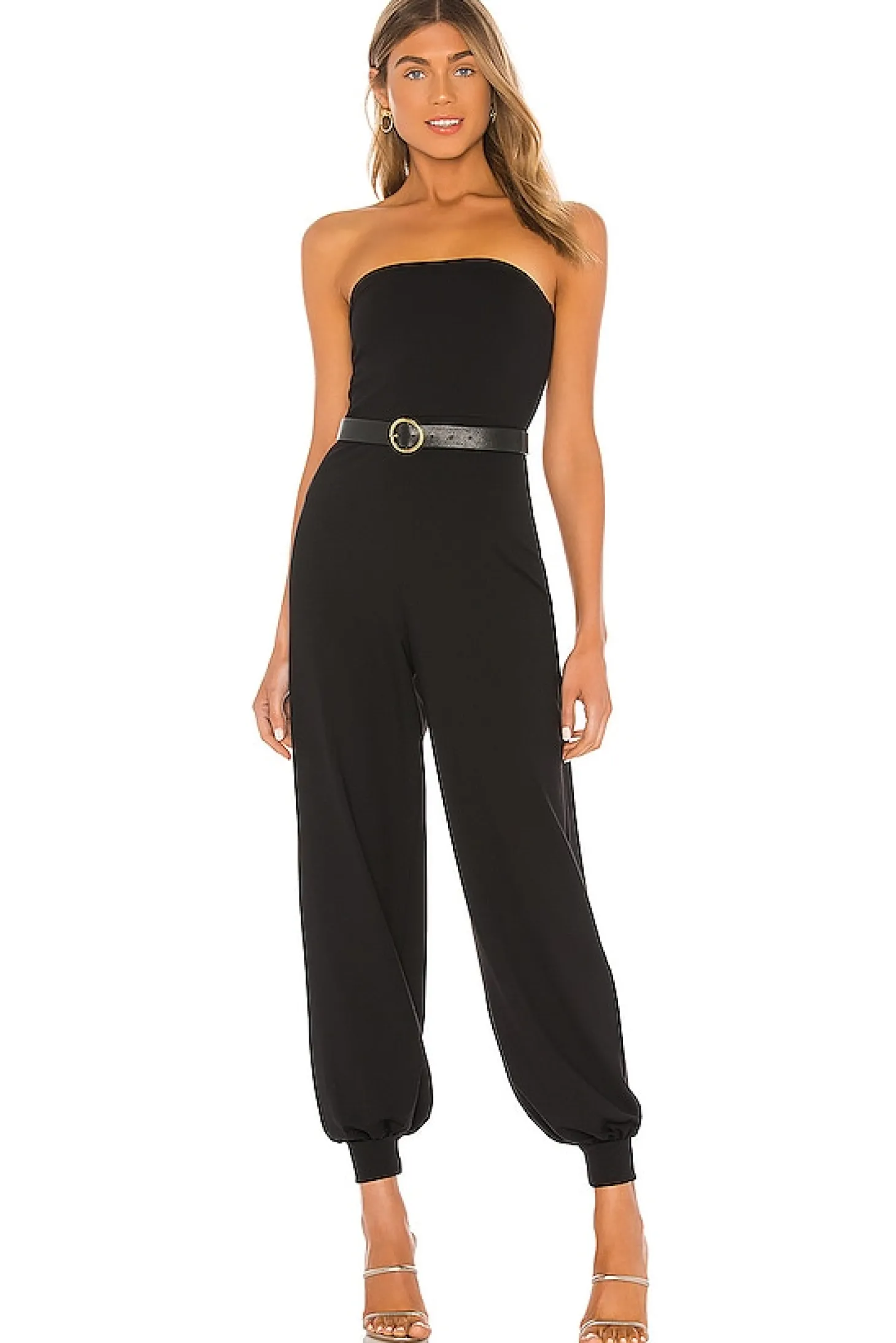Strapless Cuffed Ankle Jumpsuit