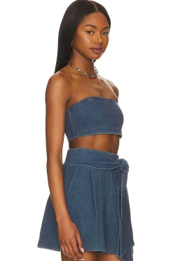 Stretch Denim Micro Tube Top