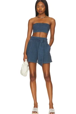 Stretch Denim Micro Tube Top