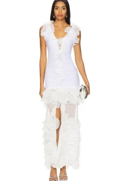 Stretch Tulle Maxi Dress