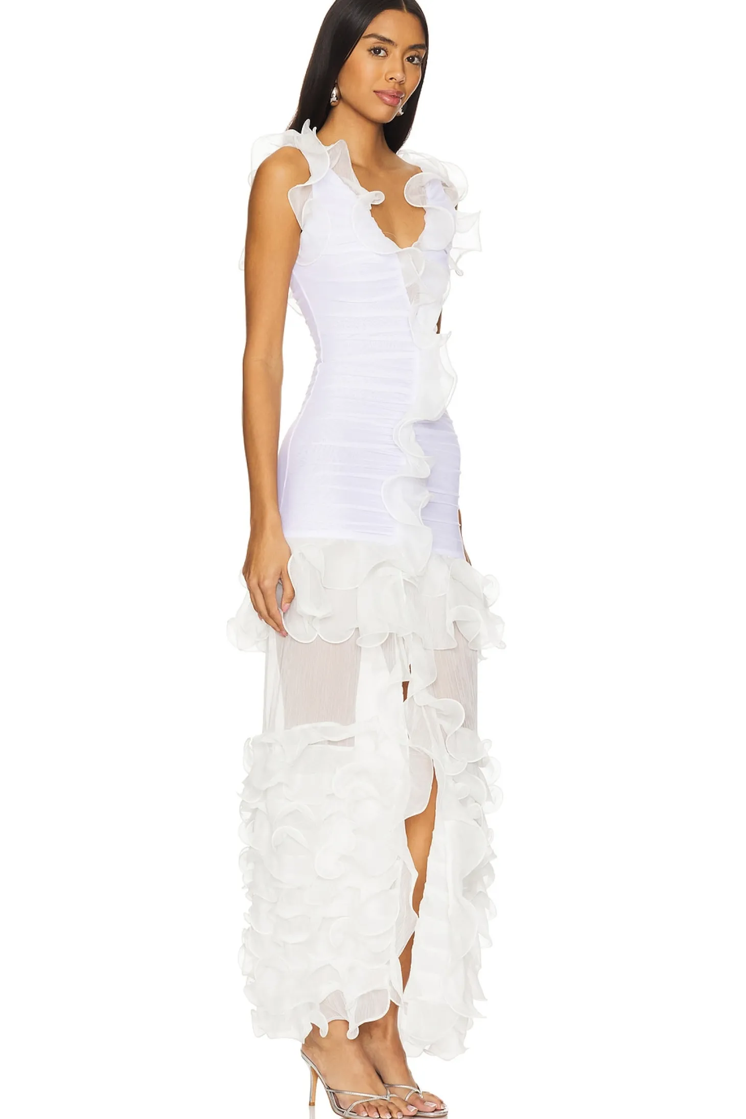 Stretch Tulle Maxi Dress