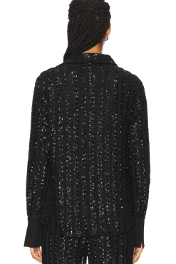 Striped Sequin Long Sleeve Blouse