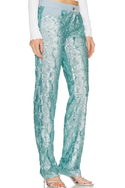 Sun Sequined Low Rise Pants