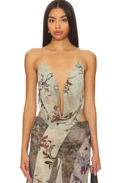 Super Cowl Neck Top With Straps