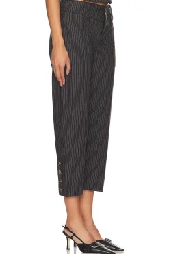 Tailored 3/4 Stripe Button Trousers