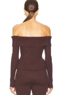 Thalia Rib Off The Shoulder Sweater