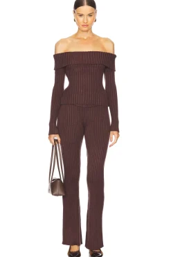 Thalia Rib Off The Shoulder Sweater