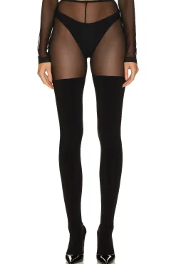 Thigh High Spliced Legging With Footsie