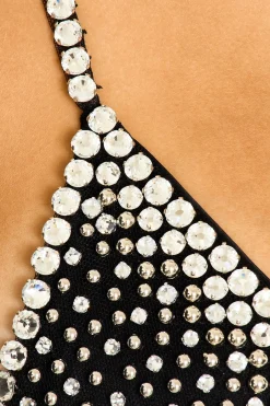 Triangle Crystal Bra Embroidery Gown