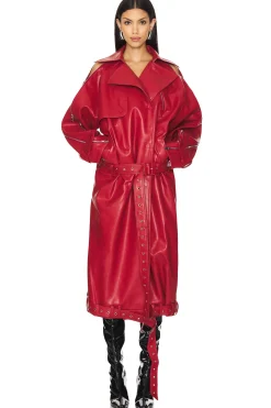 Vegan Leather Multi Zipped Biker Coat