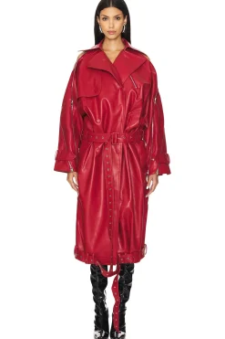 Vegan Leather Multi Zipped Biker Coat