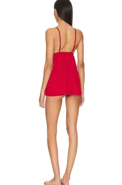 Velvet Lily Embroidery Babydoll Teddy