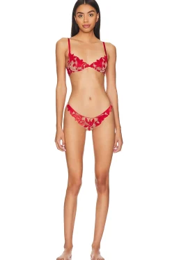 Velvet Lily Embroidery Demi Bra