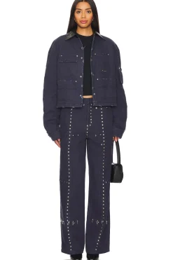 Washed Cotton Quilted Cropped Jacket