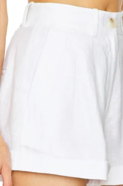 Washed Linen Pleated Short