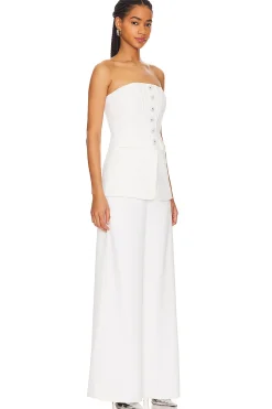 White Bandeau Crepe Jumpsuit