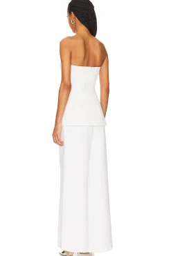 White Bandeau Crepe Jumpsuit
