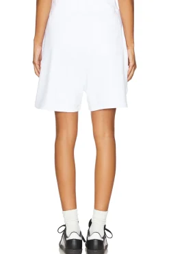 White Embroidered Fleece Shorts