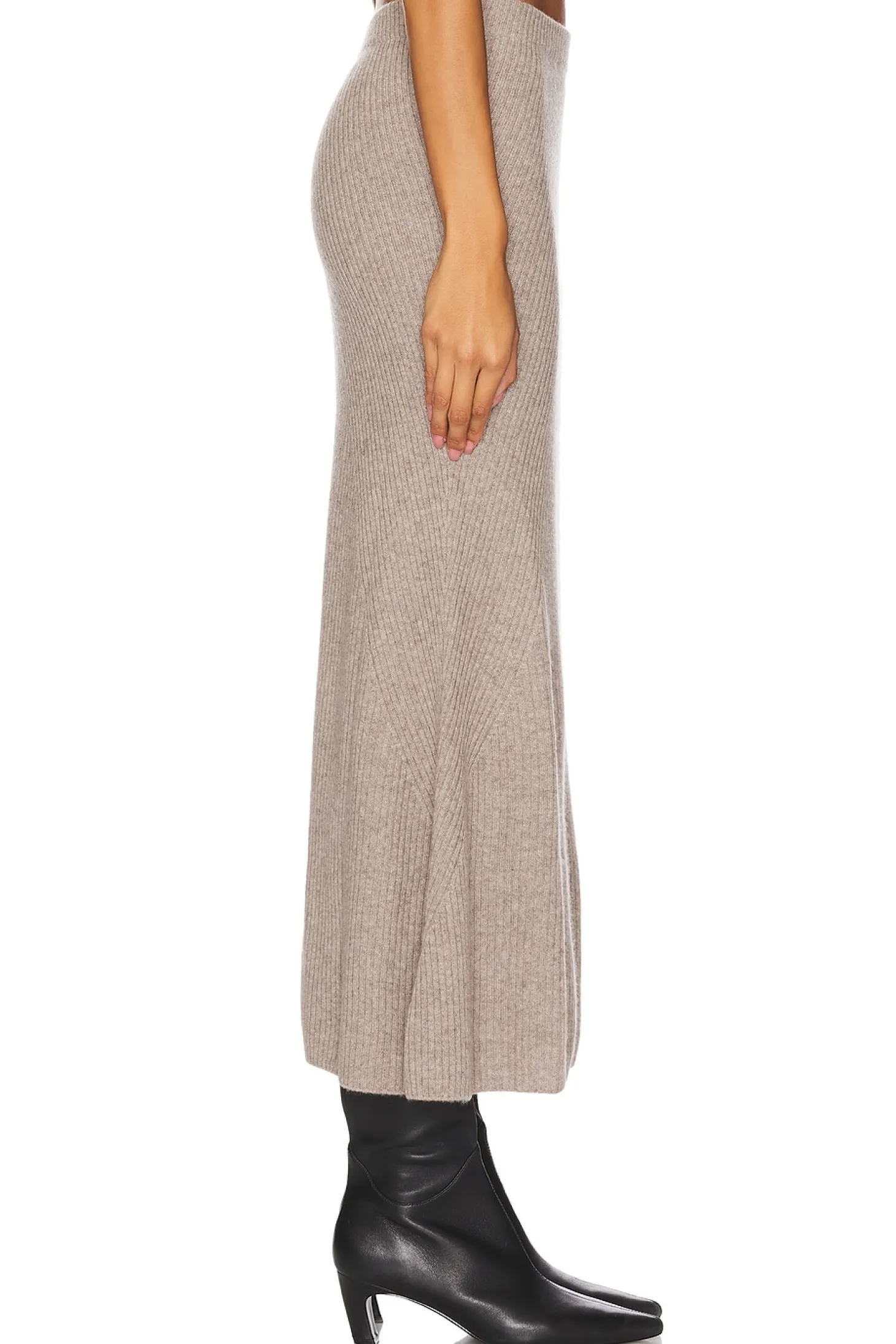 Wool Cashmere Ribbed Everyday Skirt