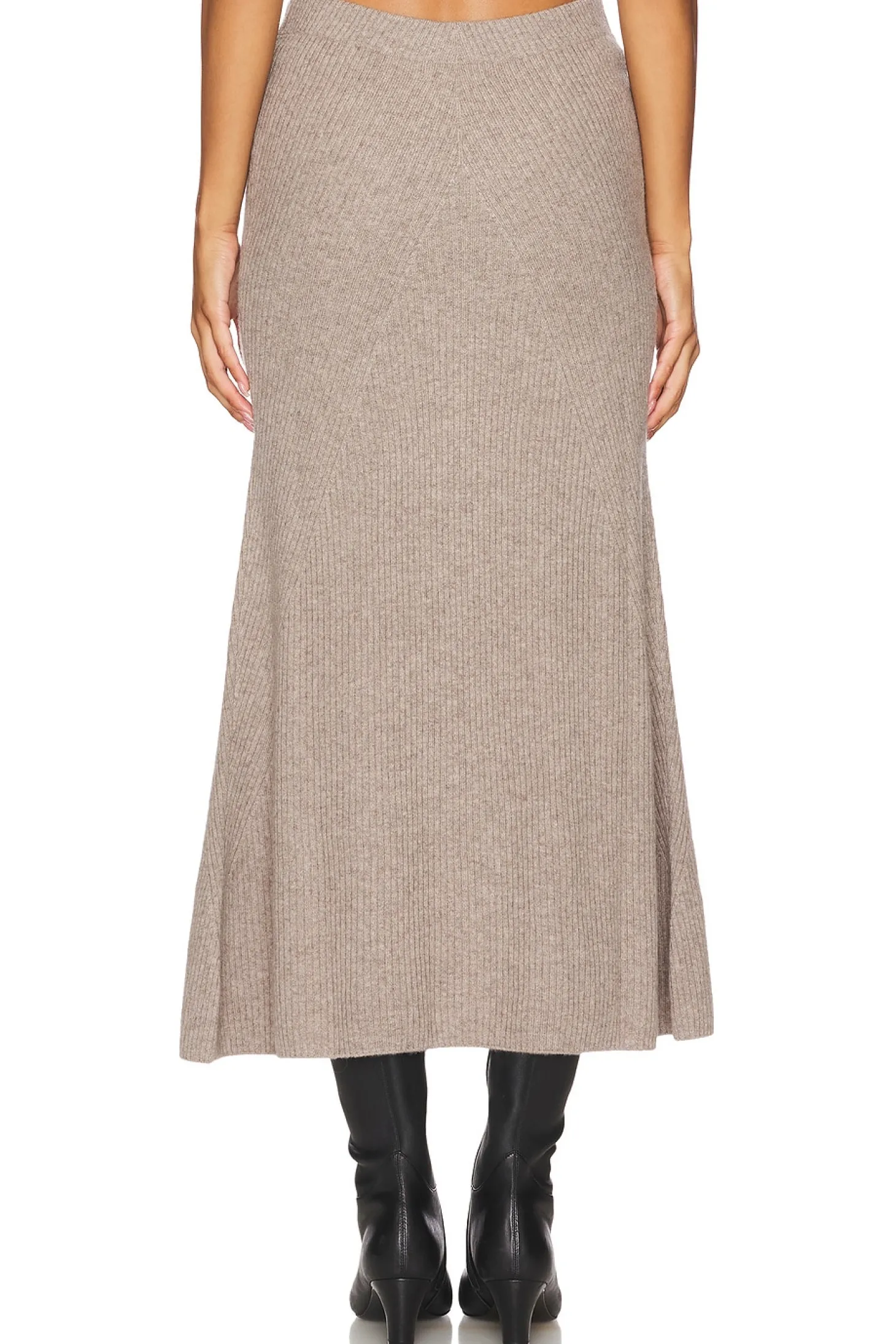 Wool Cashmere Ribbed Everyday Skirt