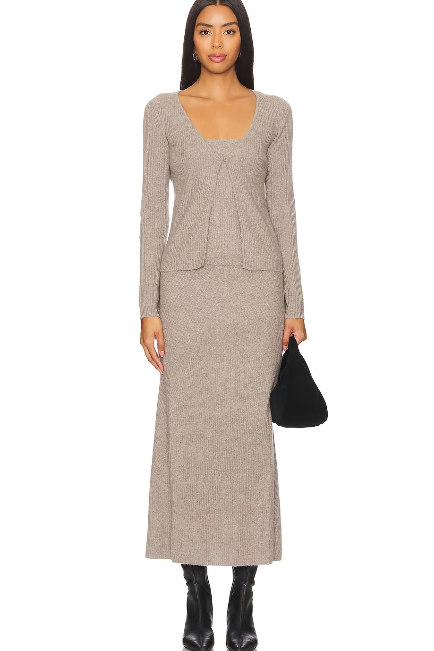 Wool Cashmere Ribbed Everyday Skirt