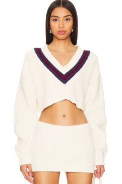X DANIELLE GUIZIO Crop Rib Knit Pullover Sweater