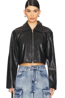 x Emily Gemma Gabriella Faux Leather Jacket