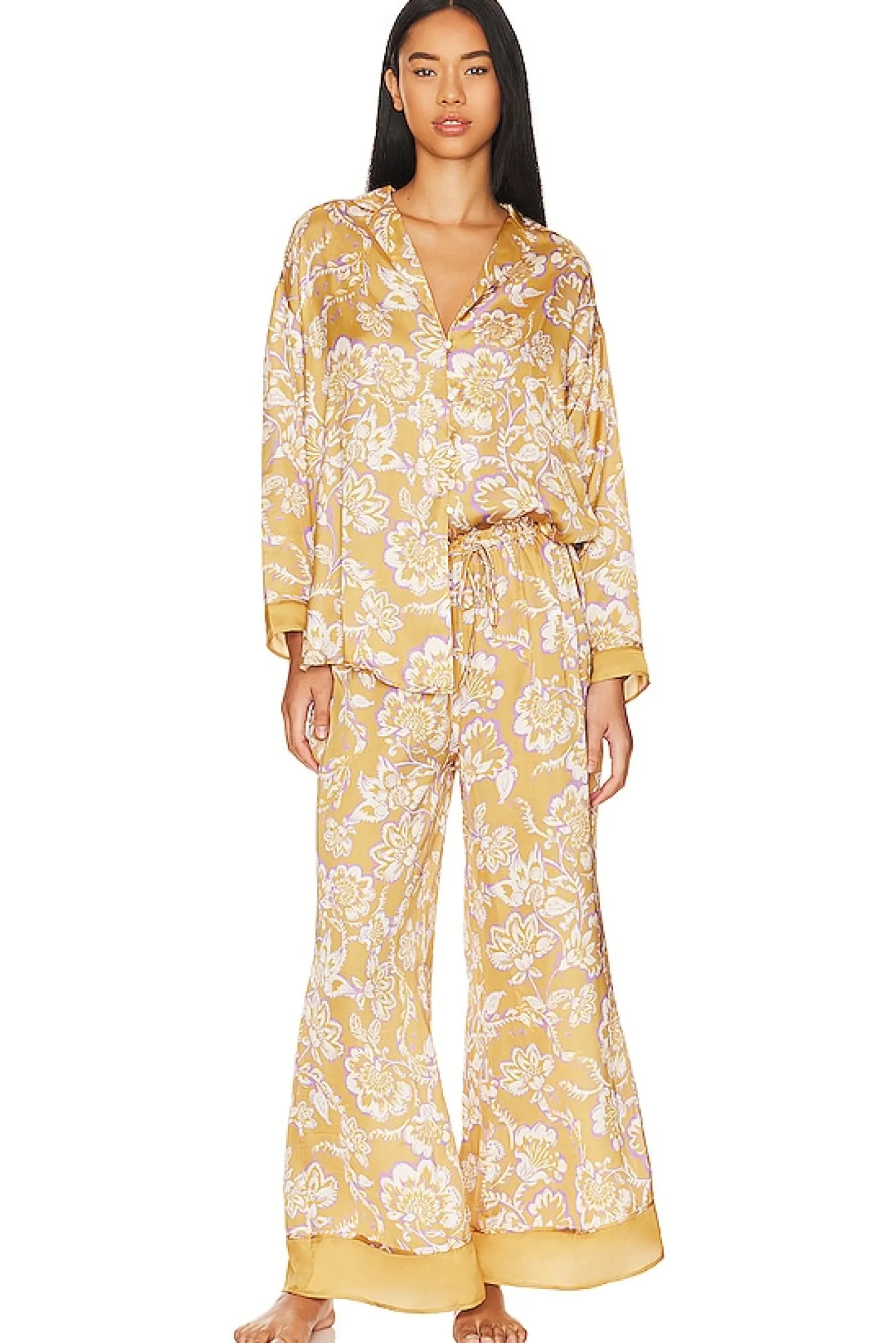 x Intimately FP Dreamy Days Pajama Set In Vintage Combo