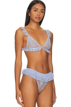 x Intimately FP Feeling Frilly Triangle Bralette In Blue