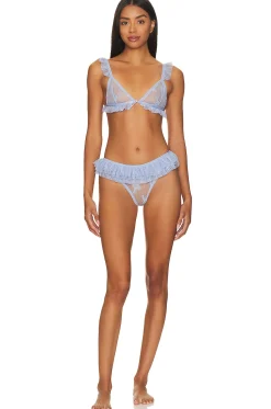 x Intimately FP Feeling Frilly Triangle Bralette In Blue
