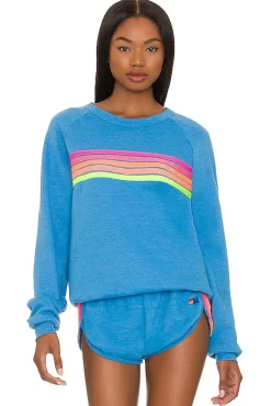 X REVOLVE 5 Stripe Crew Sweatshirt
