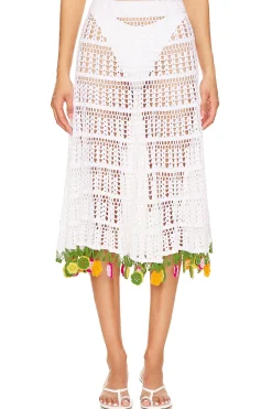 X Revolve Crochet Midi Skirt