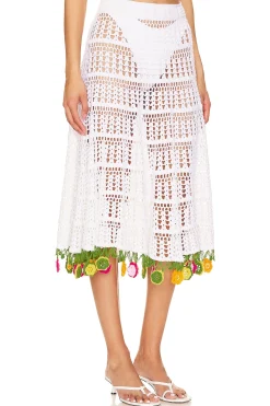 X Revolve Crochet Midi Skirt