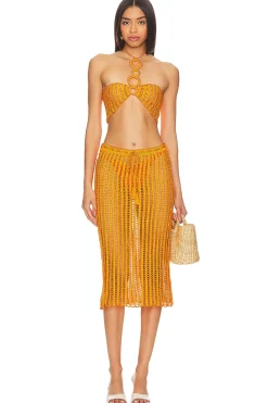 X Revolve Crochet Midi Skirt