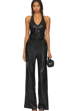 X Revolve Isadore Faux Leather Jumpsuit