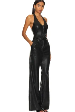 X Revolve Isadore Faux Leather Jumpsuit